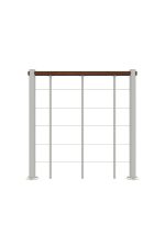 Parapet railing with lower chords and wooden handrail round - Image 4