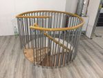 Parapet railing with lower chords and wooden handrail round - Image 8