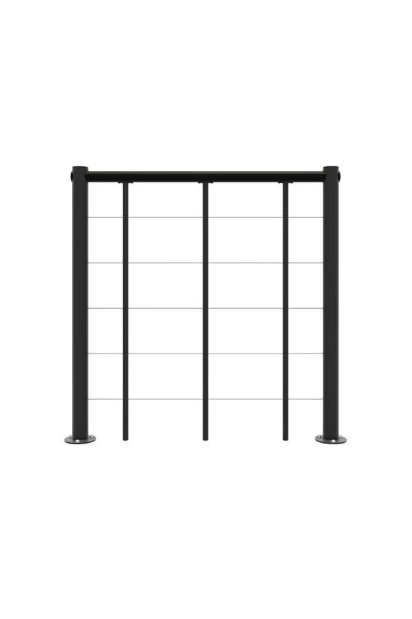Parapet railing with lower chords and PVC handrail